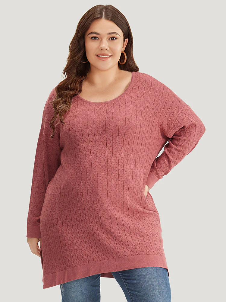 Supersoft Essentials Geometric Split Side Loose Pullover - Image 3