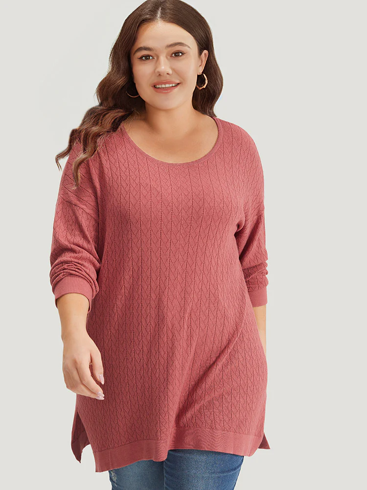 Supersoft Essentials Geometric Split Side Loose Pullover - Image 4