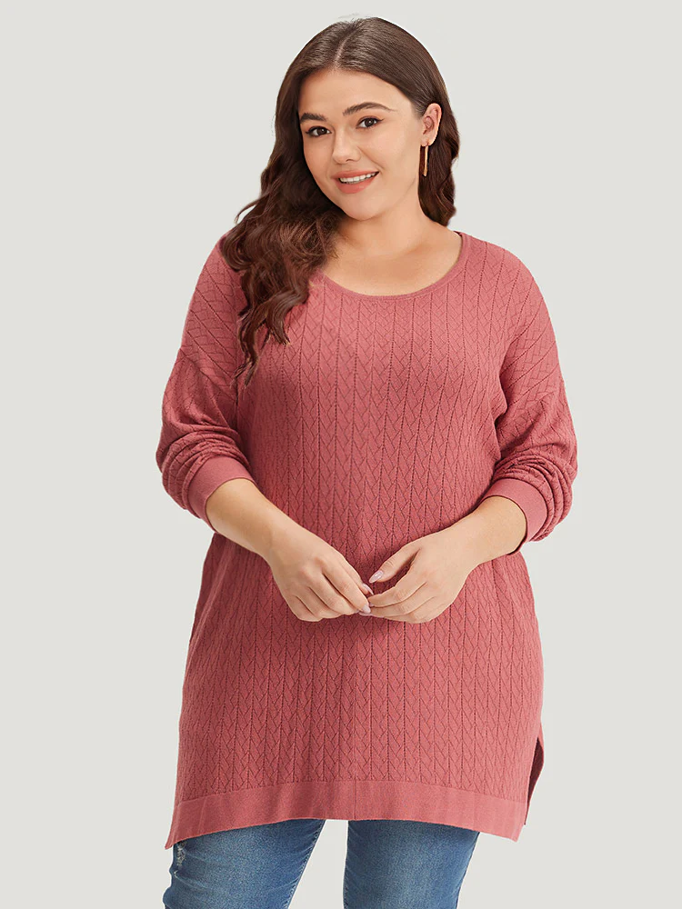 Supersoft Essentials Geometric Split Side Loose Pullover - Image 5