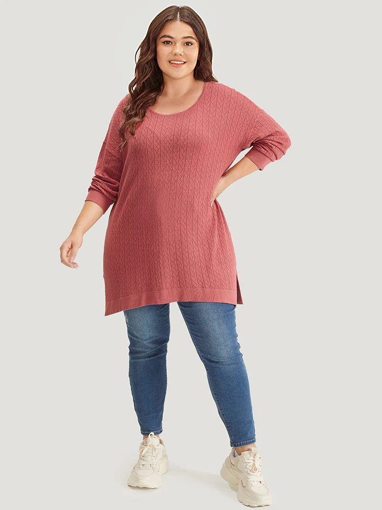 Supersoft Essentials Geometric Split Side Loose Pullover - Image 6