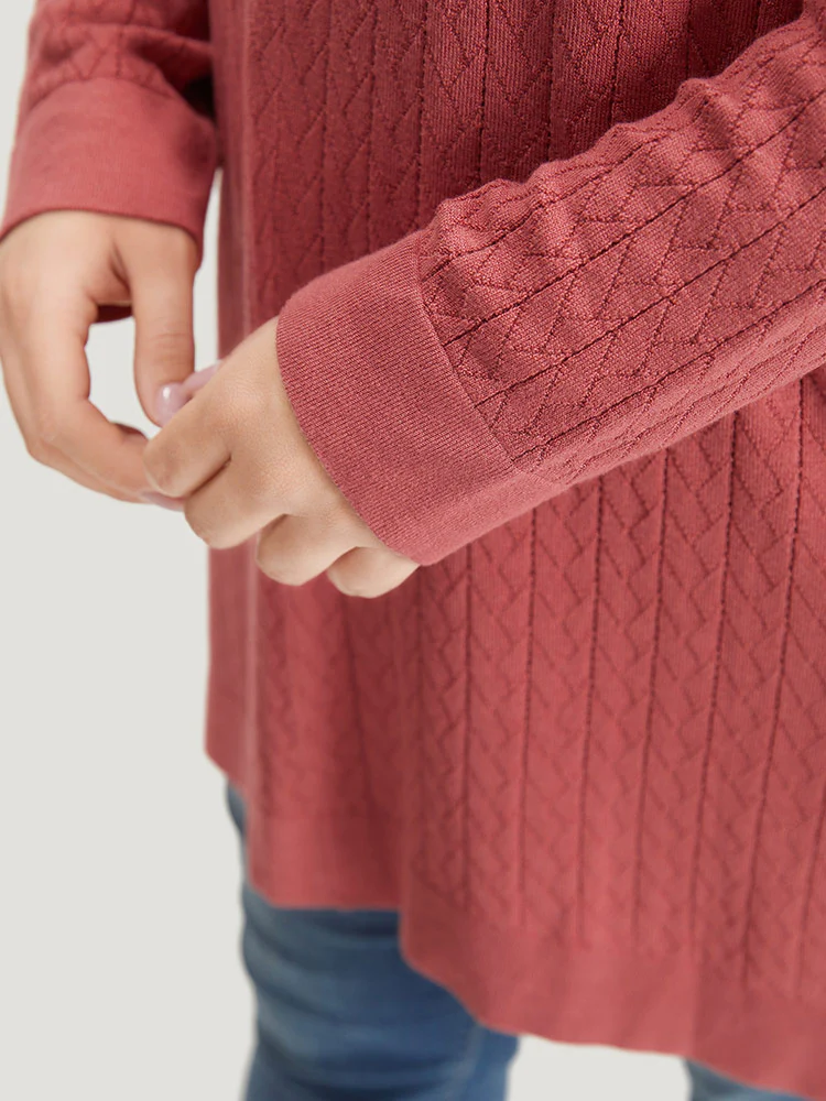 Supersoft Essentials Geometric Split Side Loose Pullover - Image 8