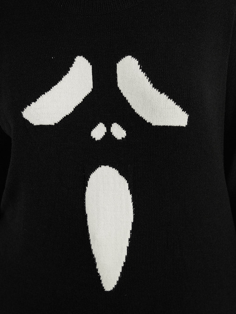 Supersoft Essentials Halloween Ghost Face Print Pullover - Image 8