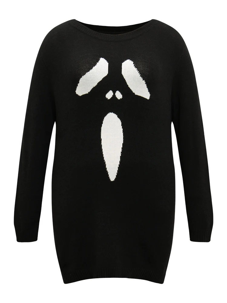 Supersoft Essentials Halloween Ghost Face Print Pullover - Image 9