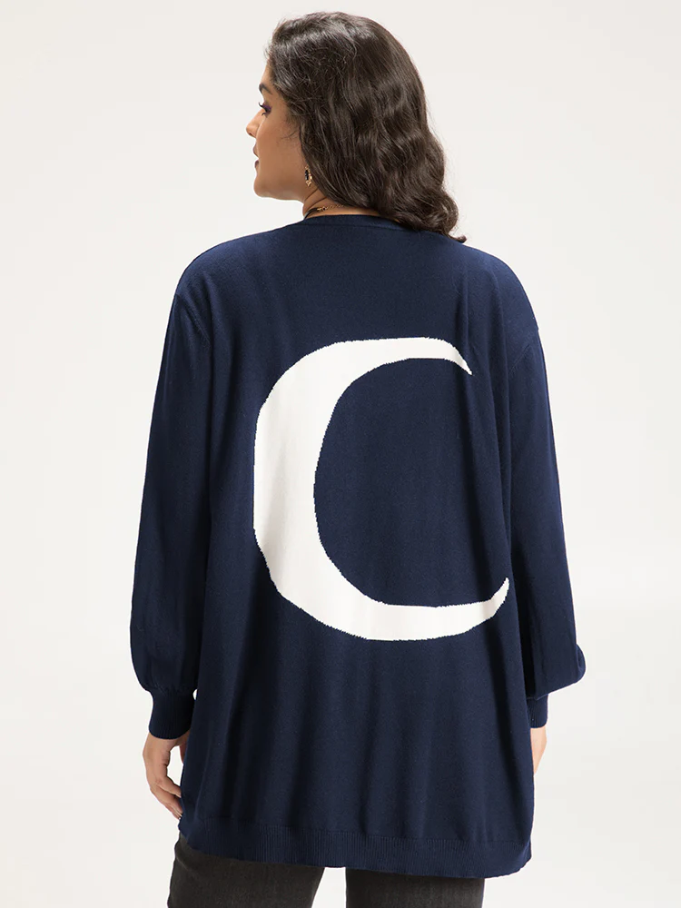 Supersoft Essentials Halloween Moon Open Front Puff Sleeve Cardigan - Image 10