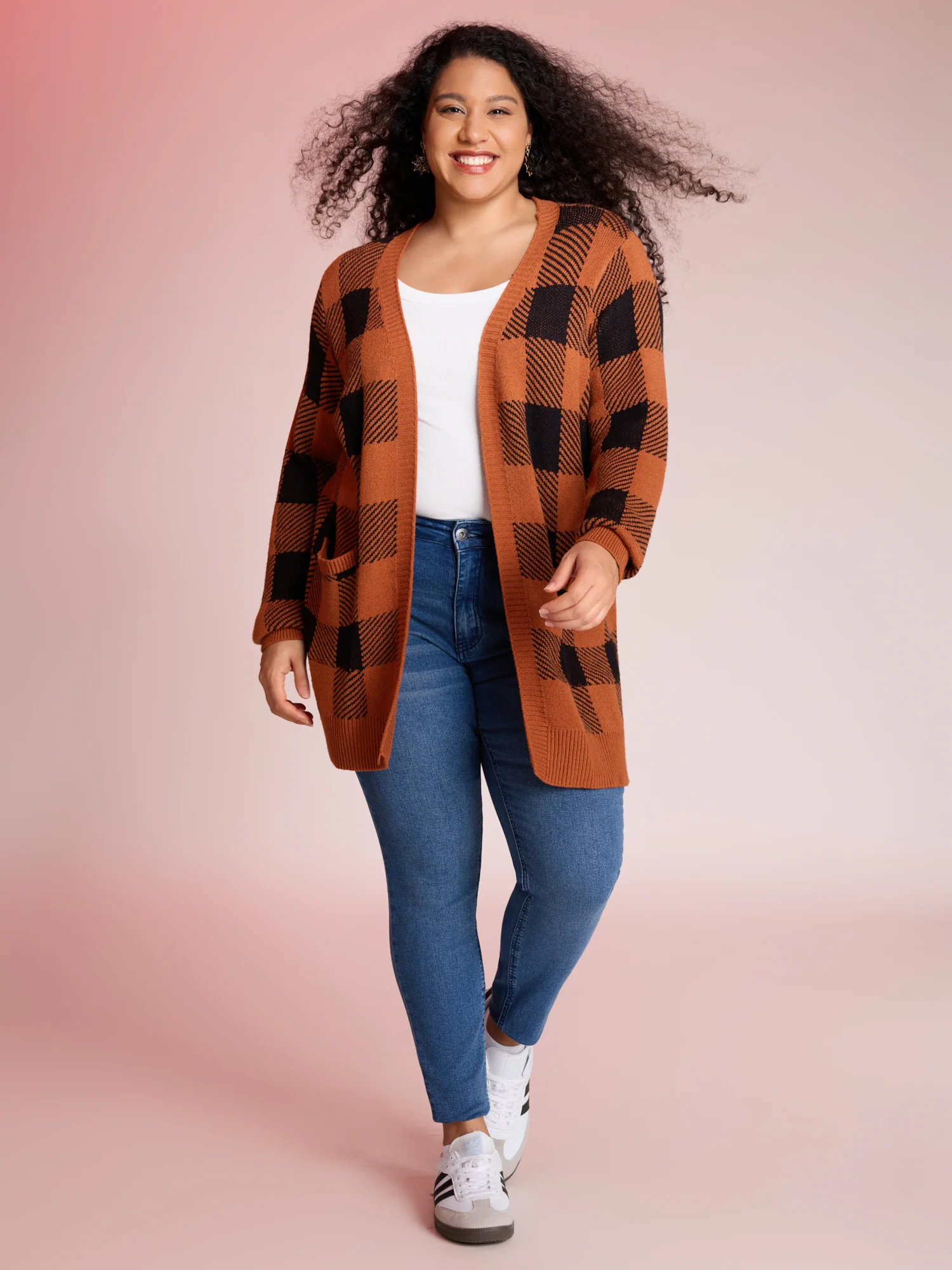Supersoft Essentials Plaid Open Cardigan - Image 8