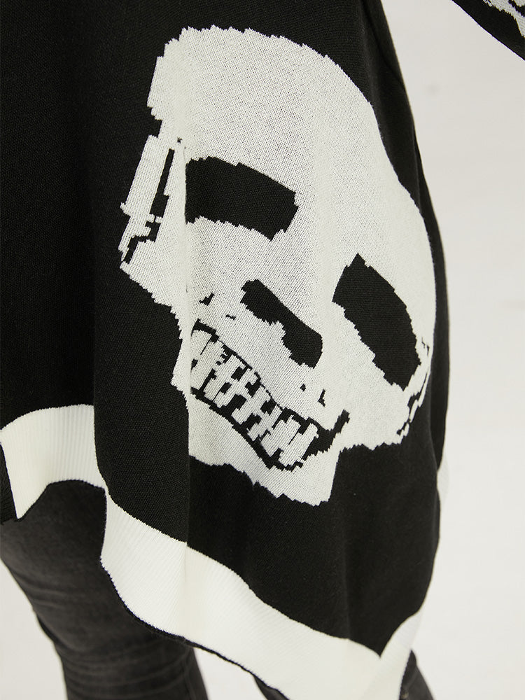 Supersoft Essentials Halloween Skull Asymmetrical Hem Cardigan - Image 6