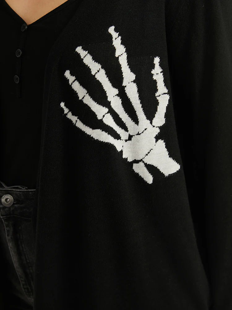 Supersoft Essentials Halloween Skull Print Open Front Cardigan - Image 8