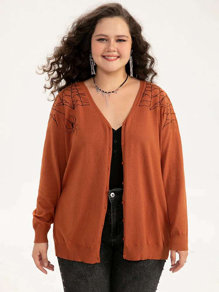 Supersoft Essentials Halloween Spider Web Button Through Cardigan - Image 10