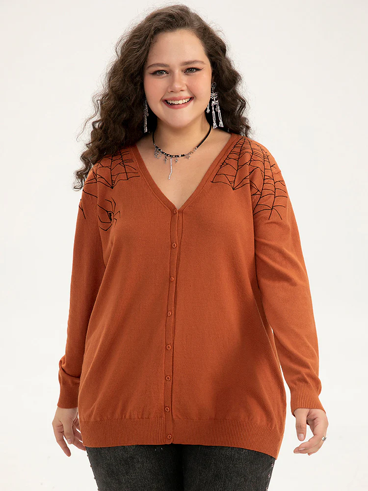 Supersoft Essentials Halloween Spider Web Button Through Cardigan - Image 13