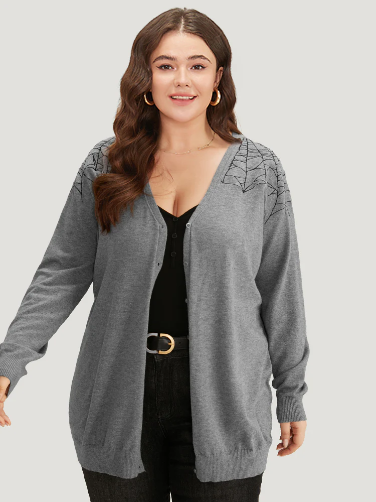 Supersoft Essentials Halloween Spider Web Button Through Cardigan - Image 16