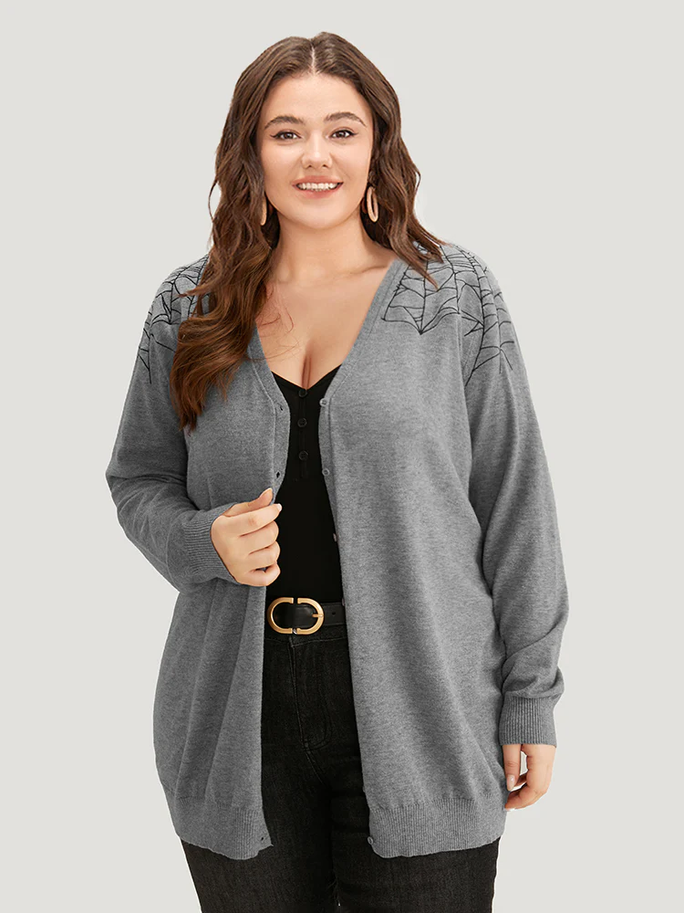 Supersoft Essentials Halloween Spider Web Button Through Cardigan - Image 18