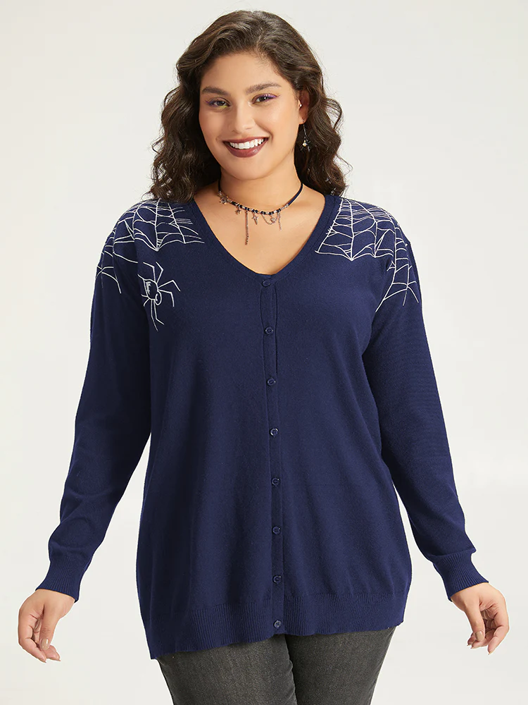 Supersoft Essentials Halloween Spider Web Button Through Cardigan - Image 22