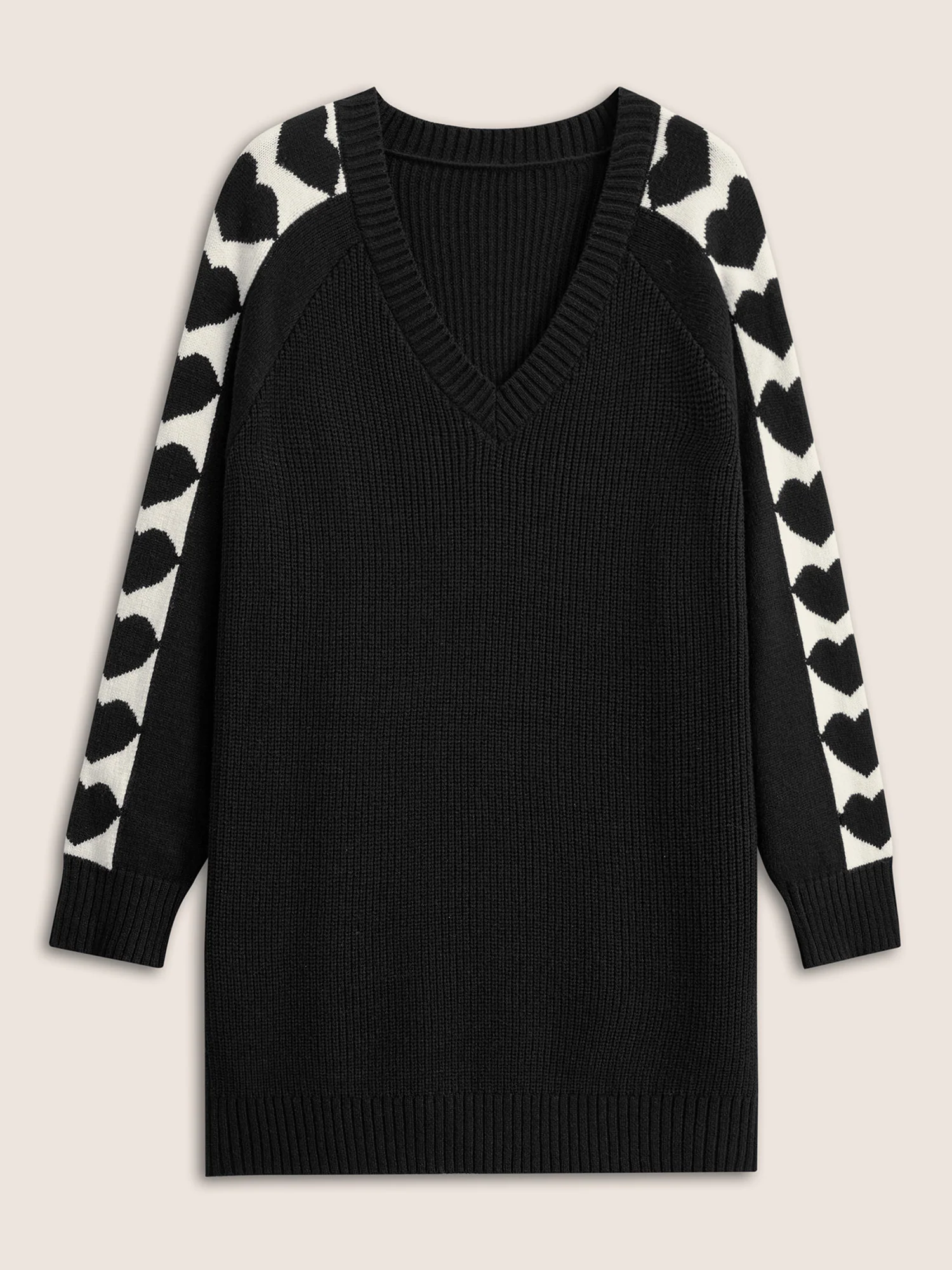 Supersoft Essentials Heart Patchwork V Neck Raglan Sleeve Pullover - Image 7