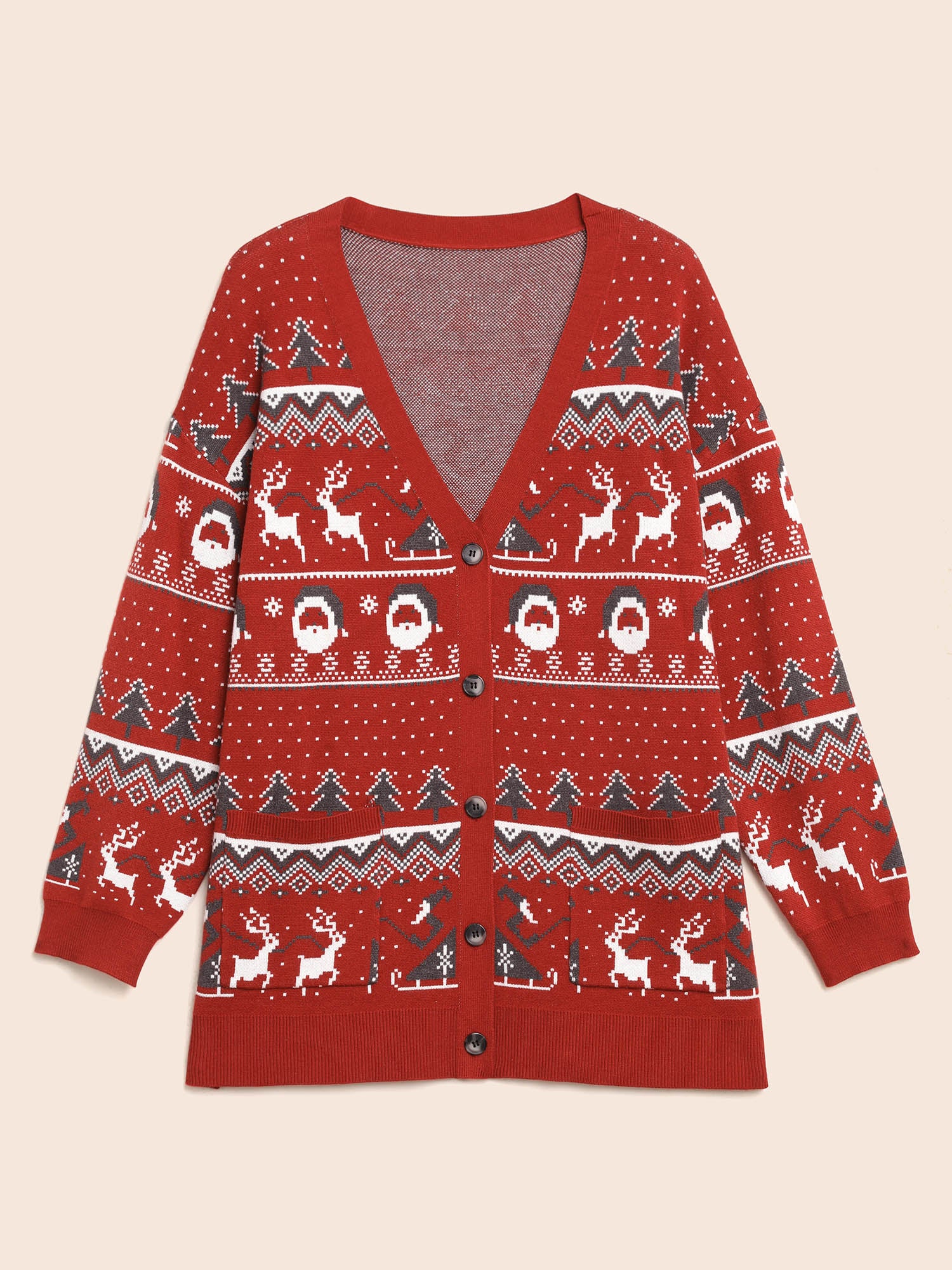 Supersoft Essentials Home-for-Holidays Button-Front Cardigan - Image 8