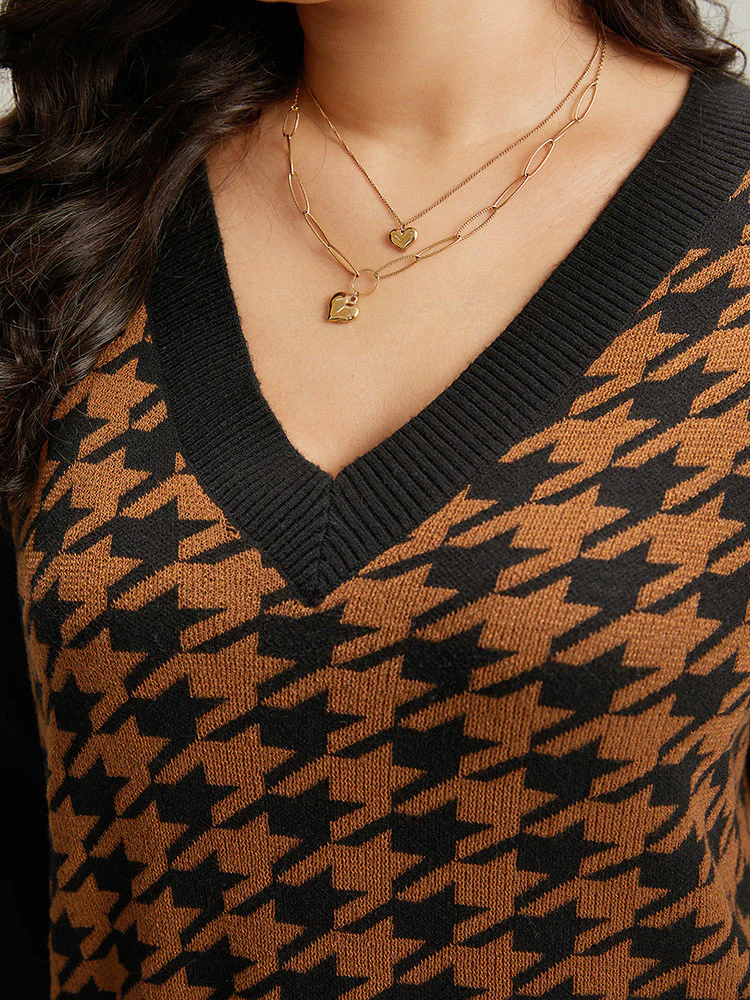 Supersoft Essentials Houndstooth Patchwork Pullover - Image 6