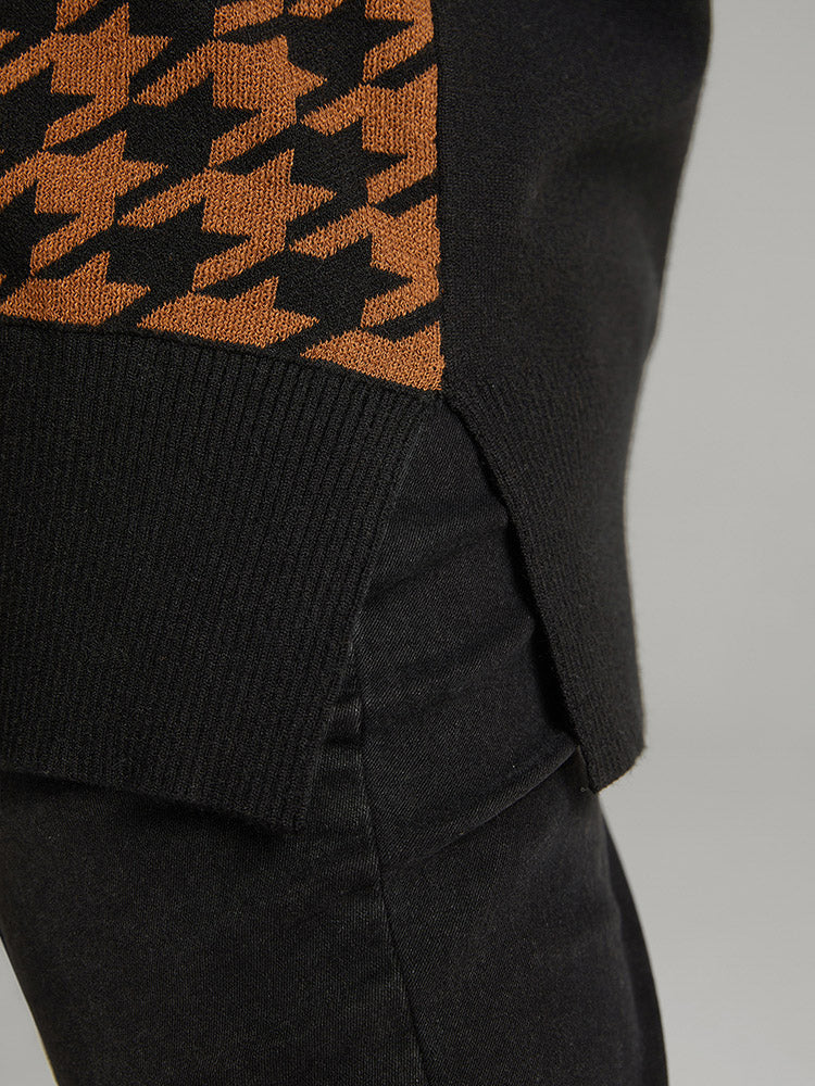 Supersoft Essentials Houndstooth Patchwork Pullover - Image 8