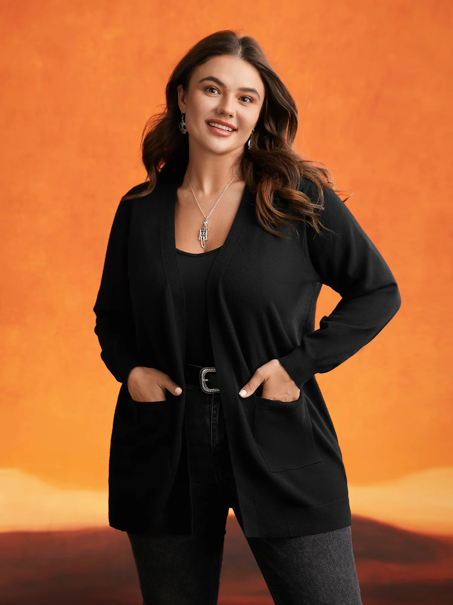 Supersoft Essentials Jack-o-Lantern Jacquard Back Printed Cardigan - Image 2