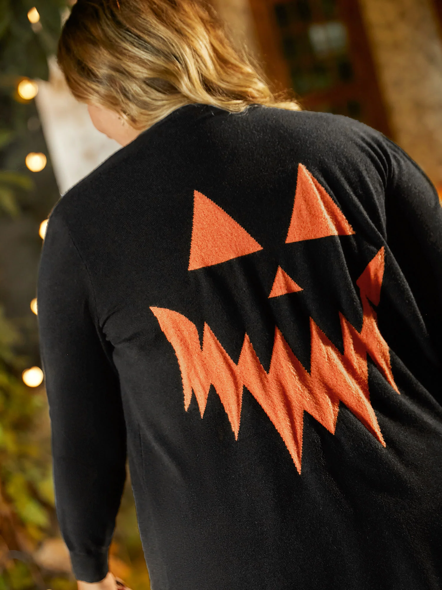 Supersoft Essentials Jack-o-Lantern Jacquard Back Printed Cardigan - Image 5