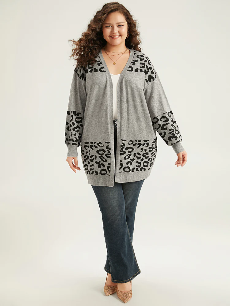 Supersoft Essentials Leopard Contrast Elastic Cuffs Pullover - Image 5