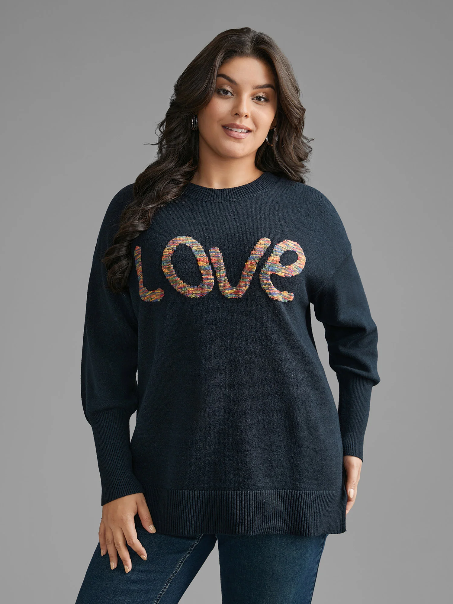 Supersoft Essentials Love Pattern Heather Pullover - Image 3