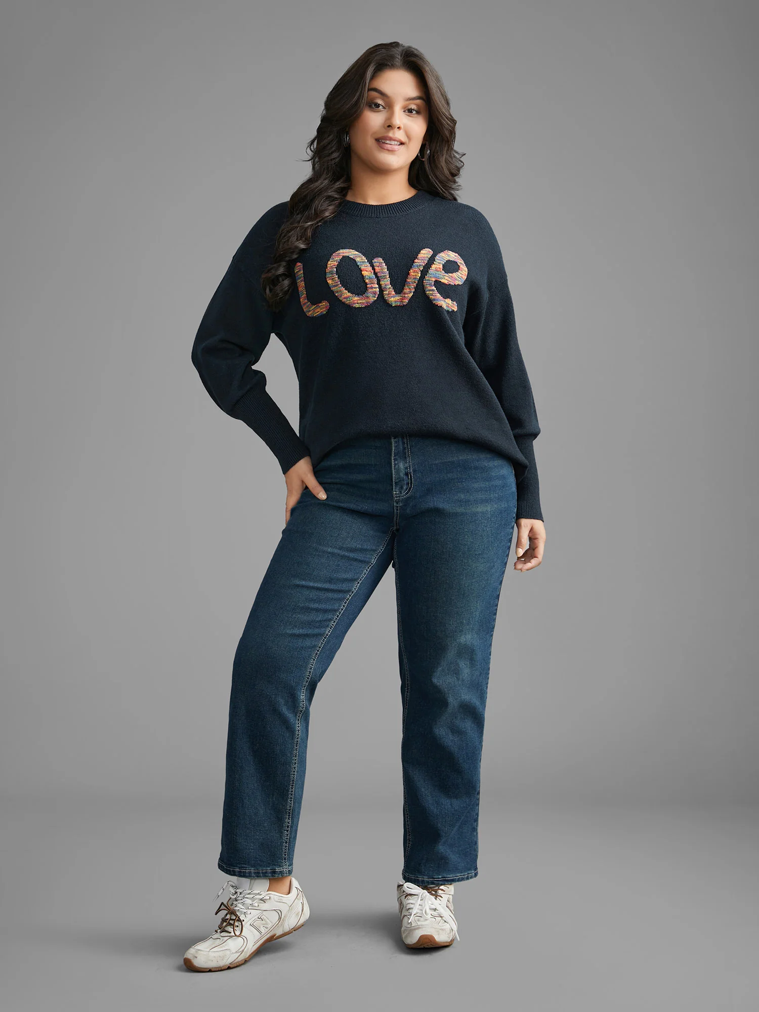 Supersoft Essentials Love Pattern Heather Pullover - Image 4