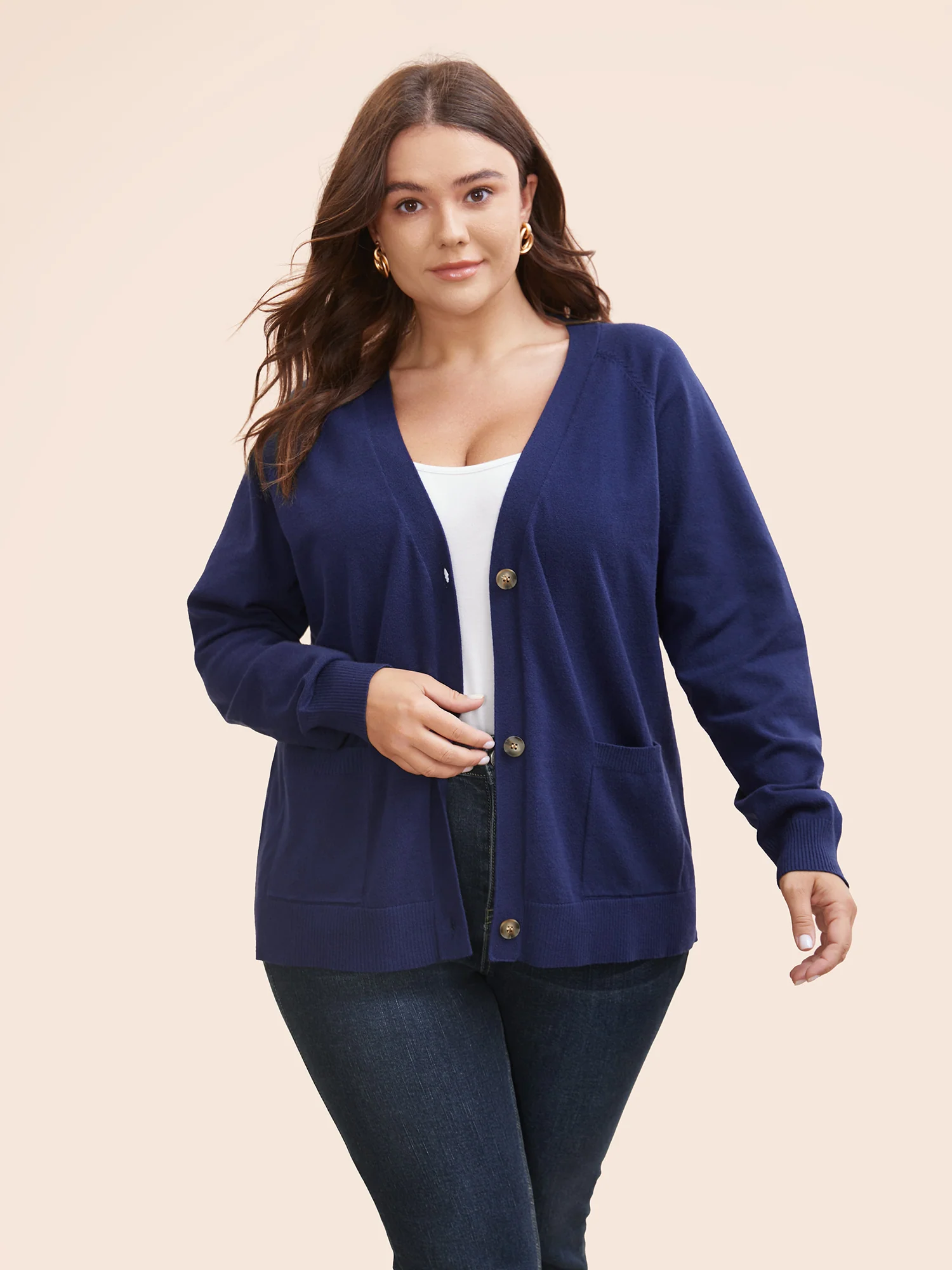 Supersoft Essentials Patched Pocket Raglan Sleeve Cardigan - Image 4
