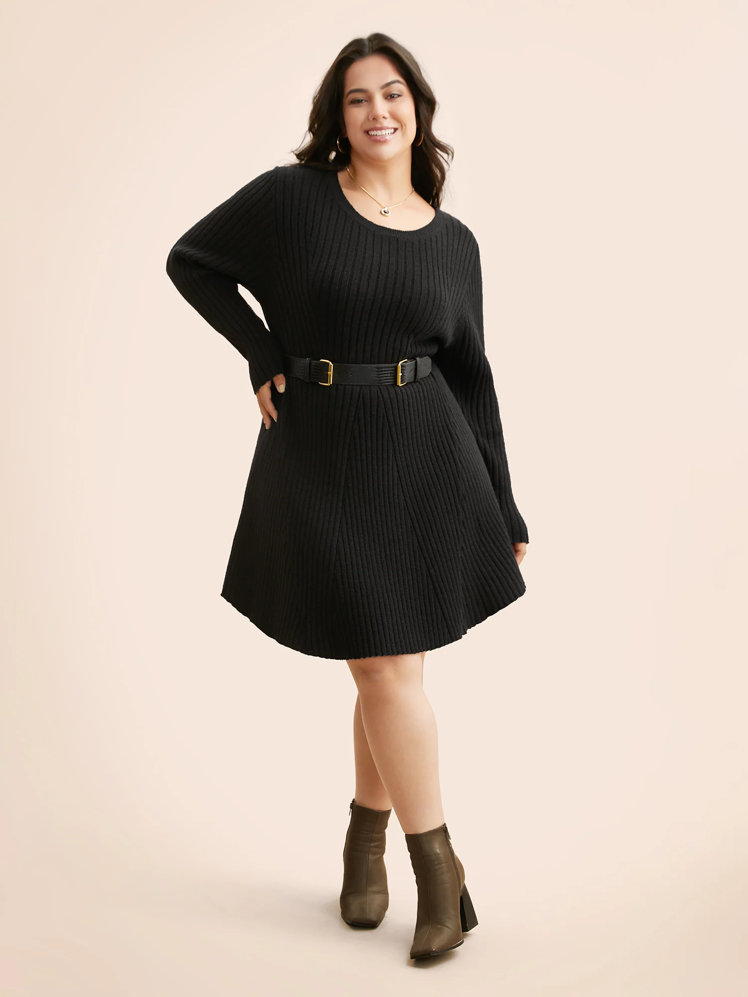 Supersoft Essentials Pit Strip Wool Sweater Dress - Image 3