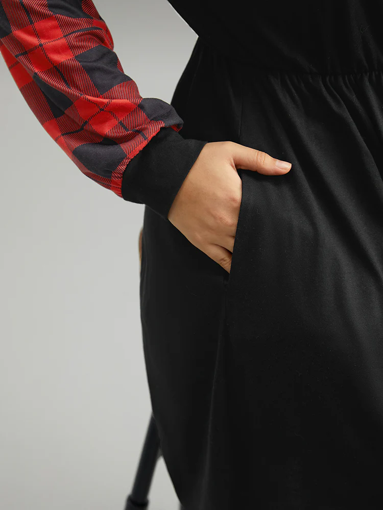 Supersoft Essentials Plaid Patchwork Gathered Dress - Image 6