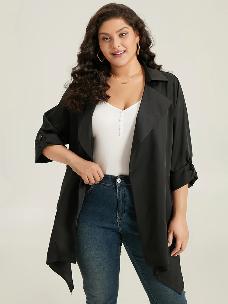 Supersoft Essentials Plain Asymmetrical Hem Windbreaker - Image 2
