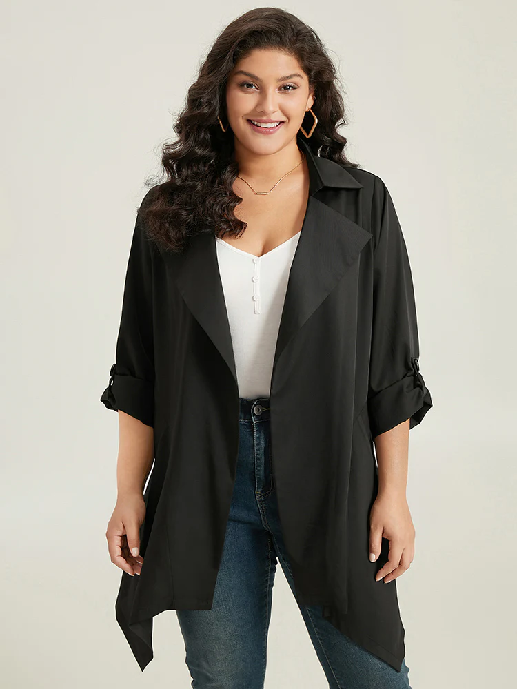 Supersoft Essentials Plain Asymmetrical Hem Windbreaker - Image 3