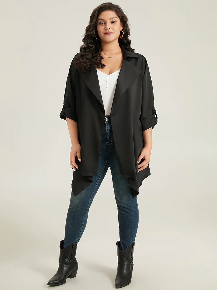 Supersoft Essentials Plain Asymmetrical Hem Windbreaker - Image 4