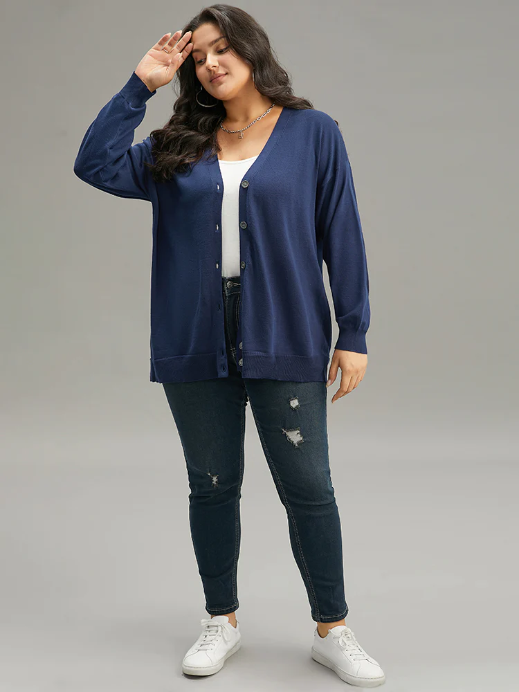Supersoft Essentials Plain Button Up Elastic Cuffs Cardigan - Image 5