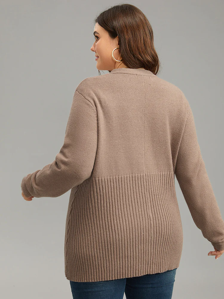Supersoft Essentials Plain Button Up Texture Cardigan - Image 2