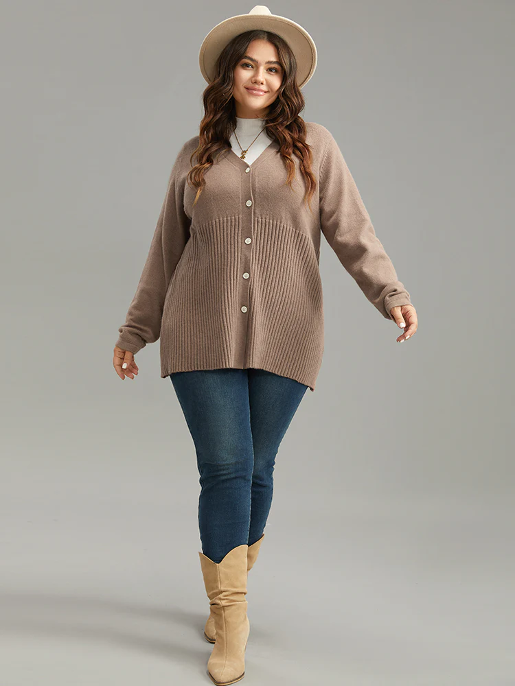 Supersoft Essentials Plain Button Up Texture Cardigan - Image 6