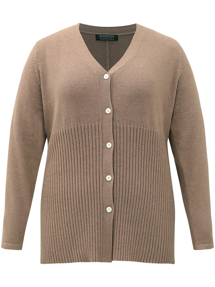 Supersoft Essentials Plain Button Up Texture Cardigan - Image 8