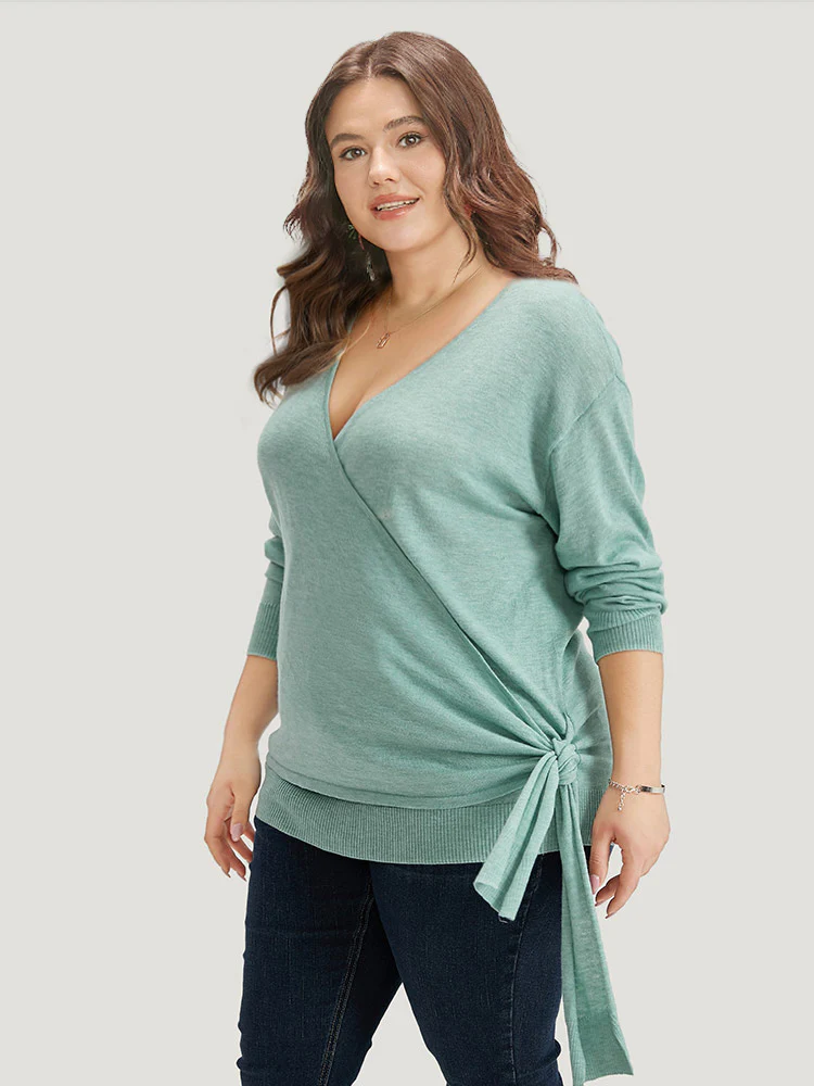 Supersoft Essentials Plain Crossover Ties Elastic Cuffs Pullover - Image 3