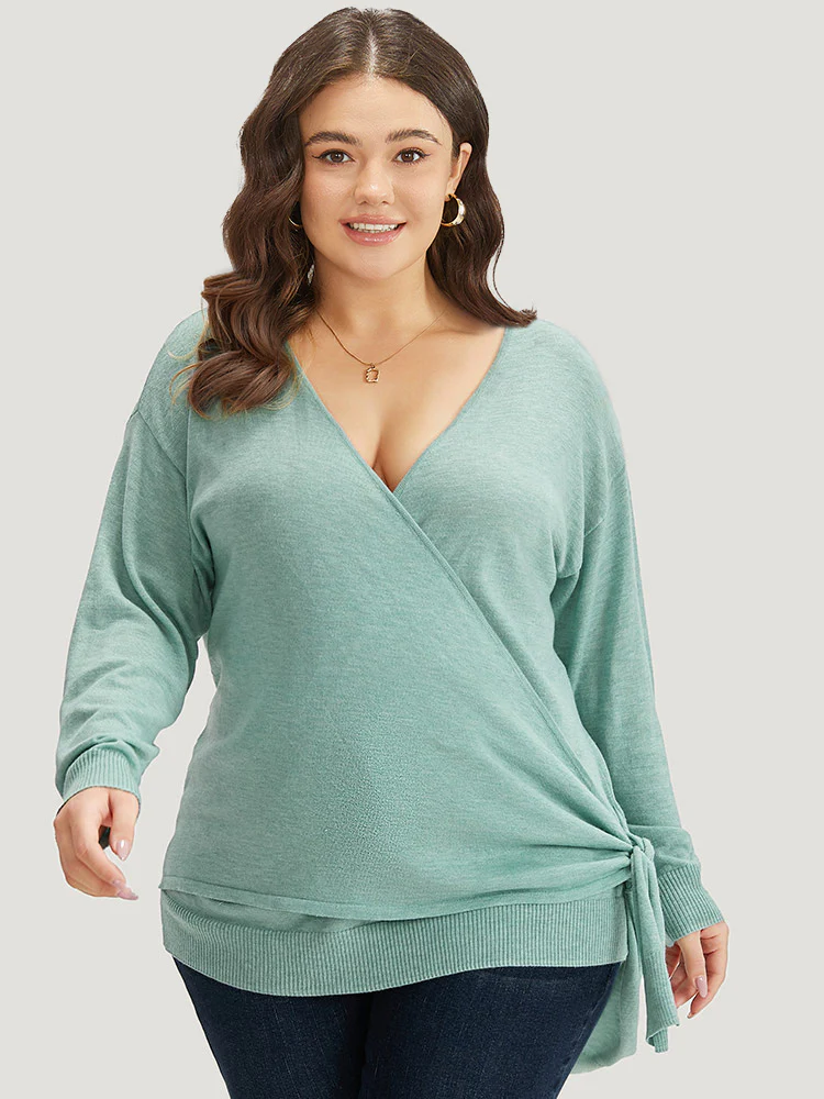 Supersoft Essentials Plain Crossover Ties Elastic Cuffs Pullover - Image 5