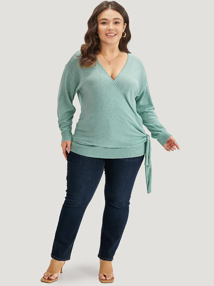 Supersoft Essentials Plain Crossover Ties Elastic Cuffs Pullover - Image 6