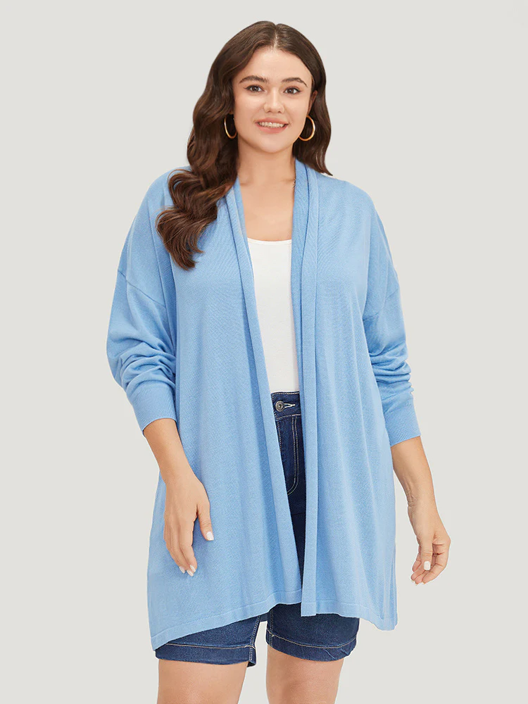 Supersoft Essentials Plain Drop Shoulder Lapel Collar Cardigan - Image 4