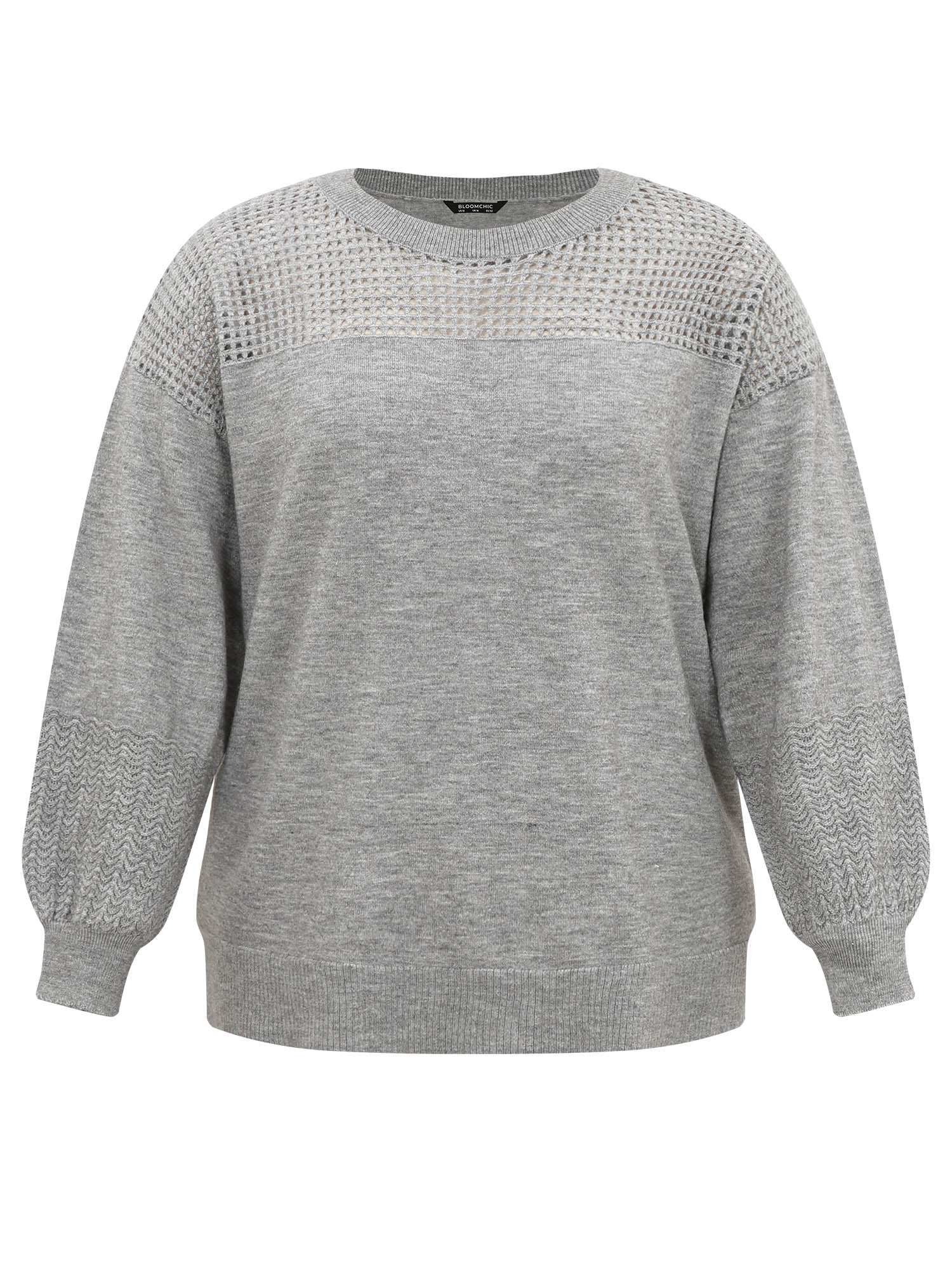 Supersoft Essentials Plain Hollow Out Puff Sleeve Pullover - Image 6