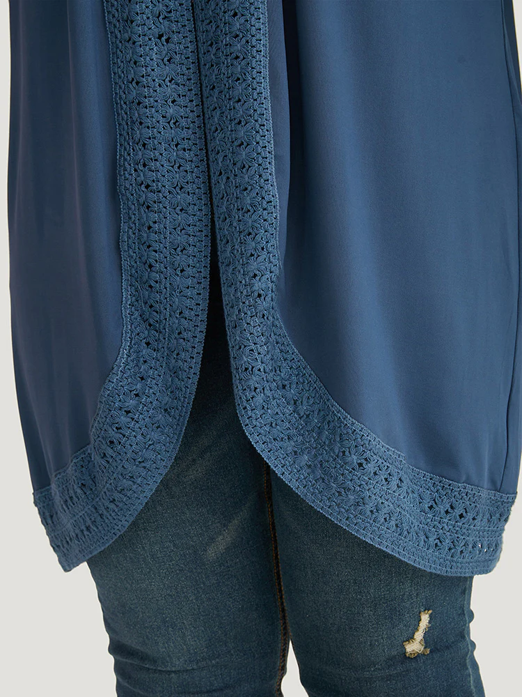 Supersoft Essentials Plain Lace Patchwork Open Front Kimono - Image 9