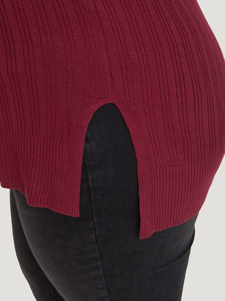 Supersoft Essentials Plain Rib Knit Split Side Pullover - Image 8