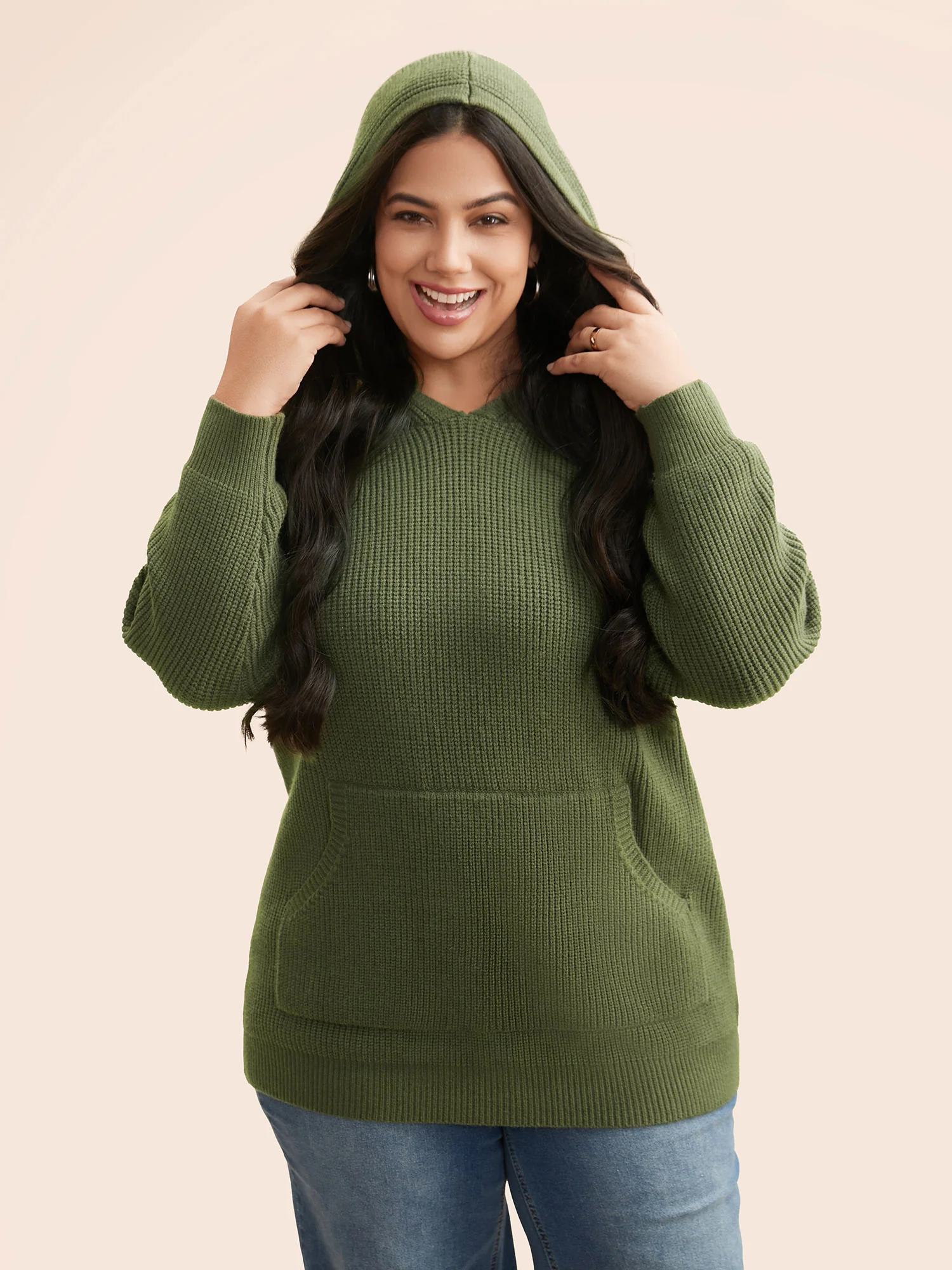 Supersoft Essentials Plain Textured Hooded Pullover - Image 3