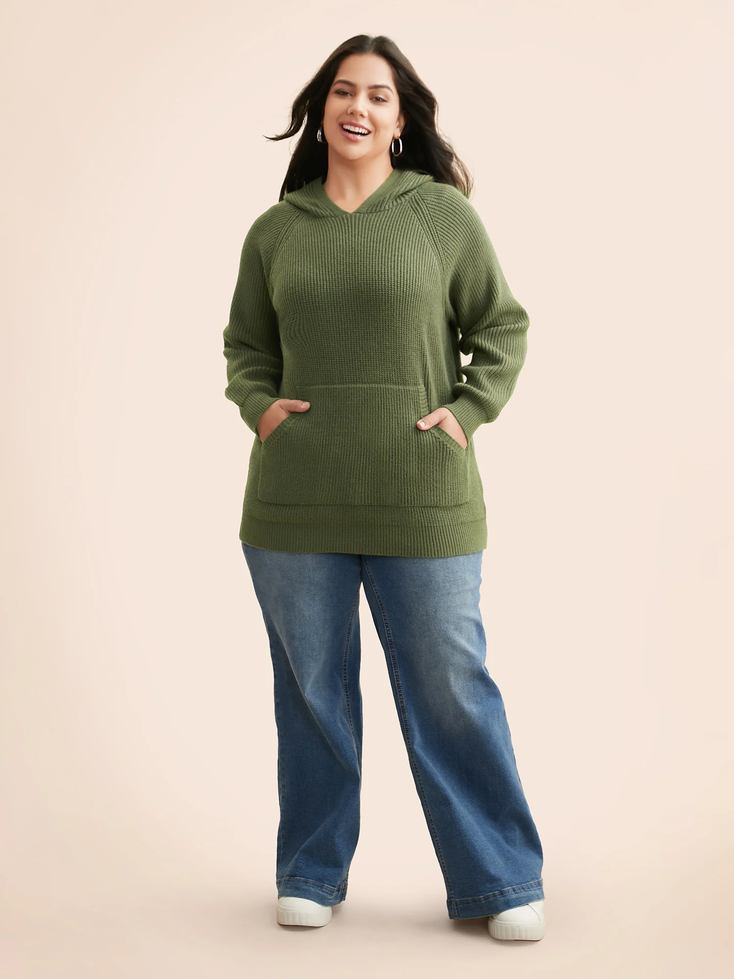 Supersoft Essentials Plain Textured Hooded Pullover - Image 4