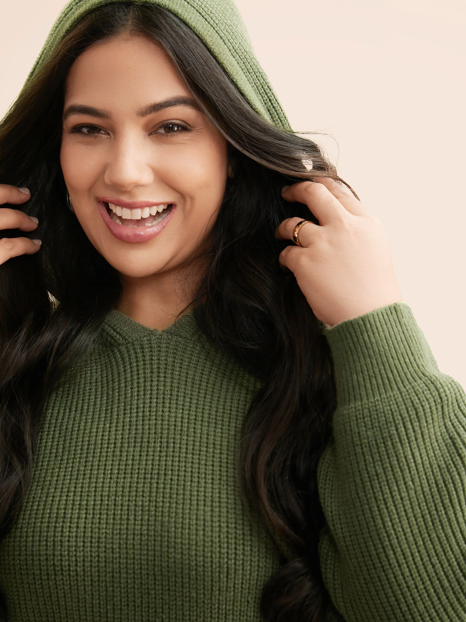 Supersoft Essentials Plain Textured Hooded Pullover - Image 5
