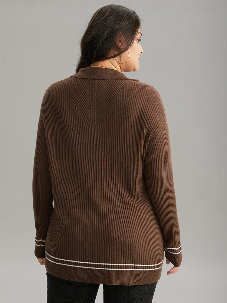 Supersoft Essentials Polo Striped Contrast Pullover - Image 2