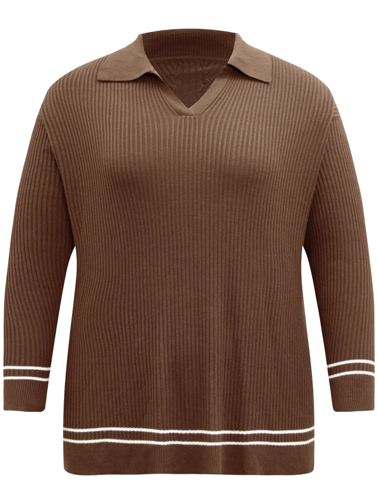 Supersoft Essentials Polo Striped Contrast Pullover - Image 6