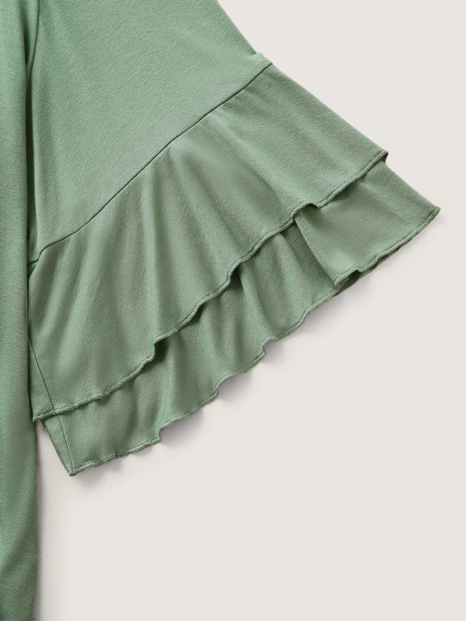 Supersoft Essentials Ruffle Layered Sleeve Pleated T-shirt - Image 15