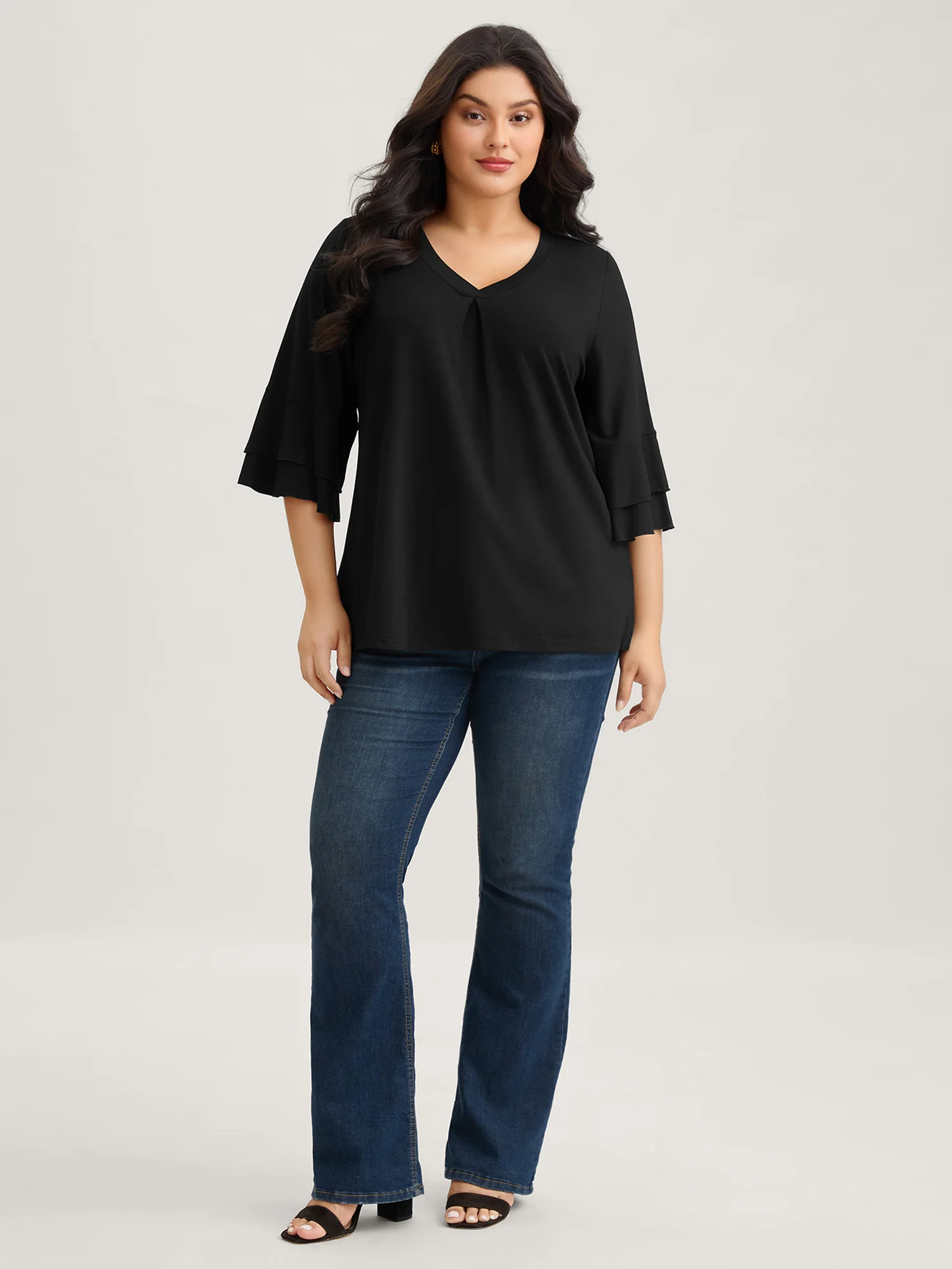 Supersoft Essentials Ruffle Layered Sleeve Pleated T-shirt - Image 19