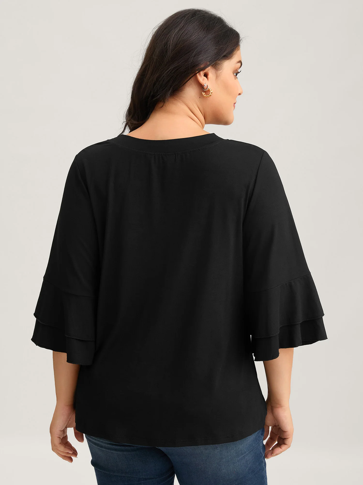 Supersoft Essentials Ruffle Layered Sleeve Pleated T-shirt - Image 20